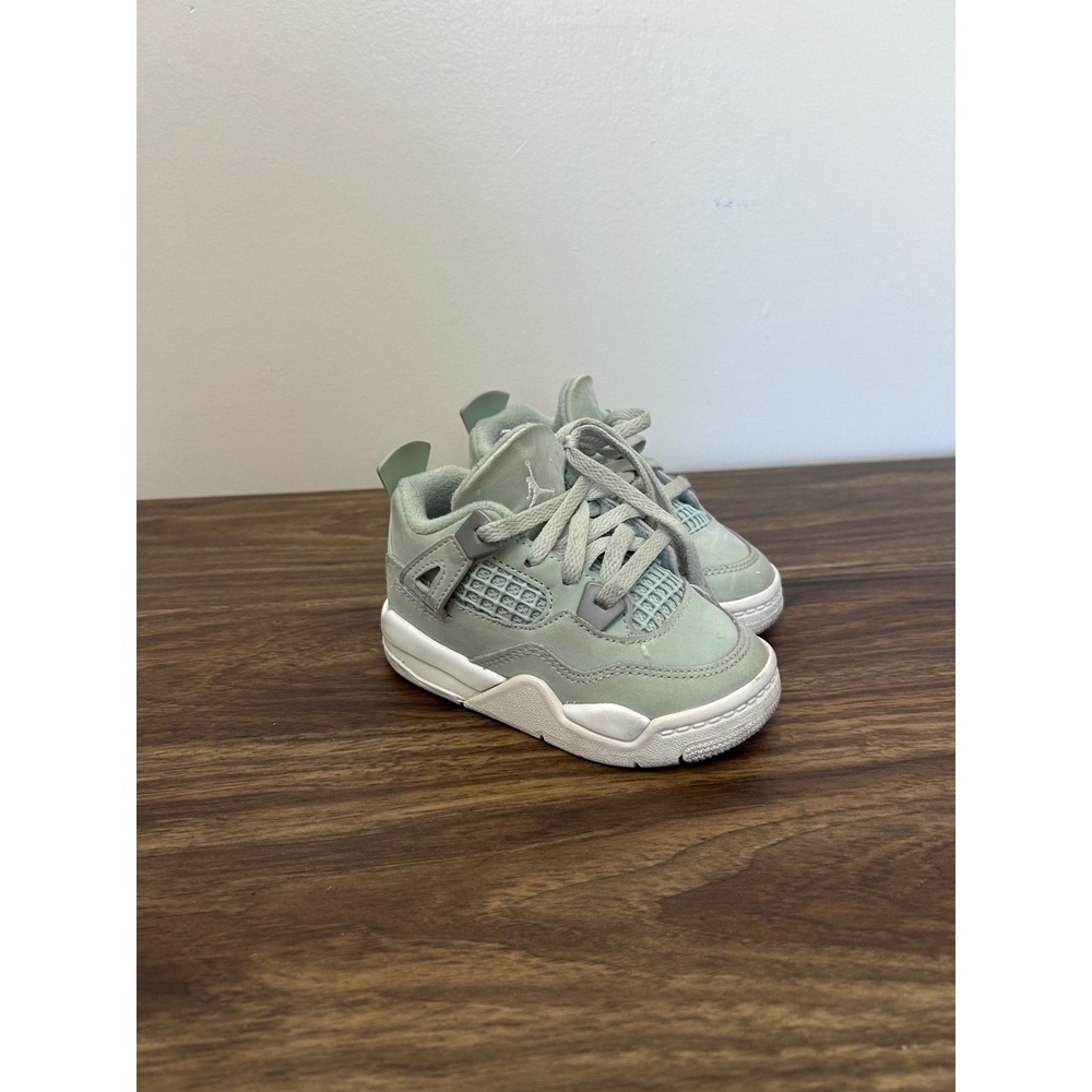 Jordan 4 Retro Seafoam Green White Toddler Girls Sneakers HV4384-003 Size 6C